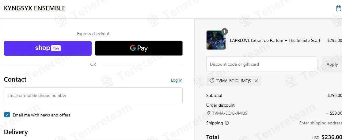 Kyngsyx coupon code: 20% off with TVMA-ECJG-JMQS. Tested and valid as 1 year ago.