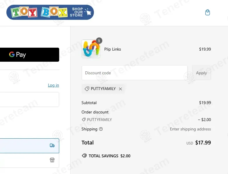 Toy Box Michigan coupon code: 10% off with PUTTYFAMILY. Tested and valid as 1 year ago.