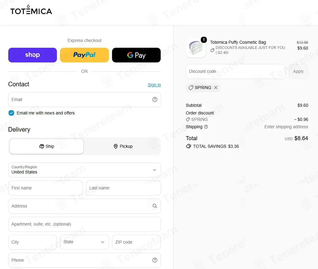 Totemica Beauty apply coupon code