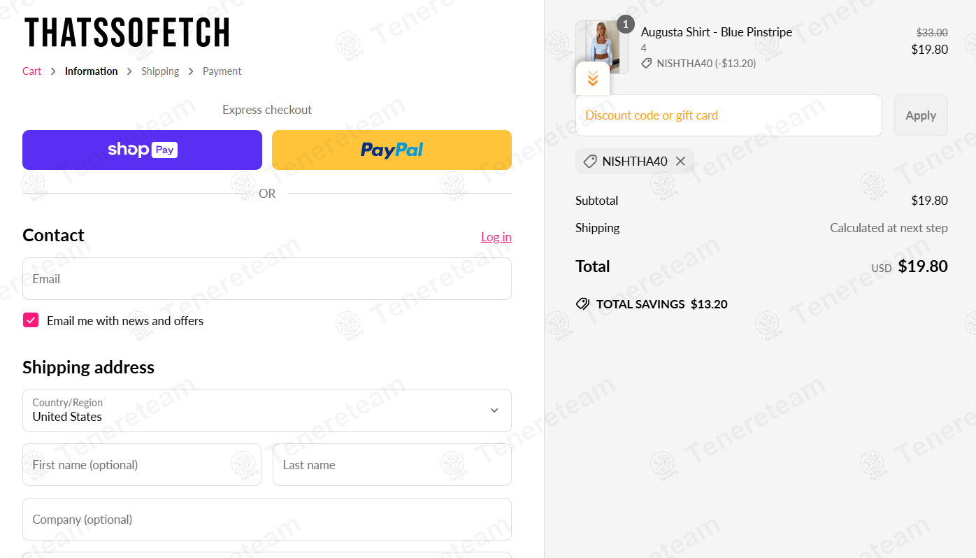 Thats So Fetch coupon code: 40% off with NISHTHA40. Tested and valid as 1 year ago.