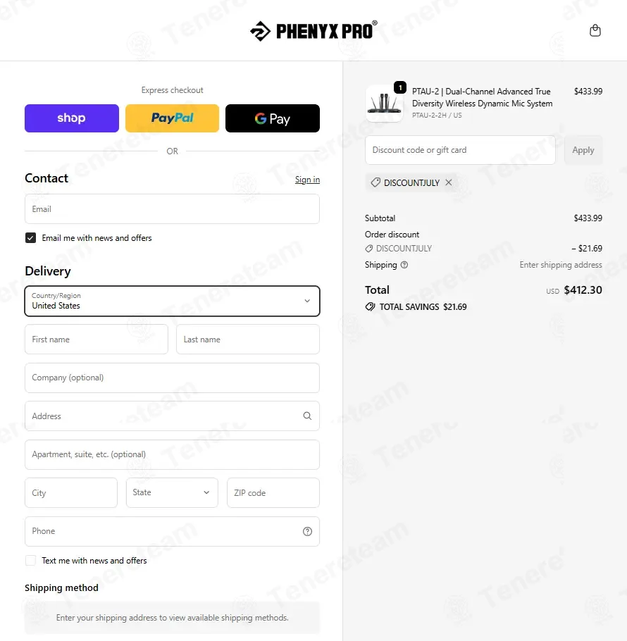 Phenyx Pro apply coupon code