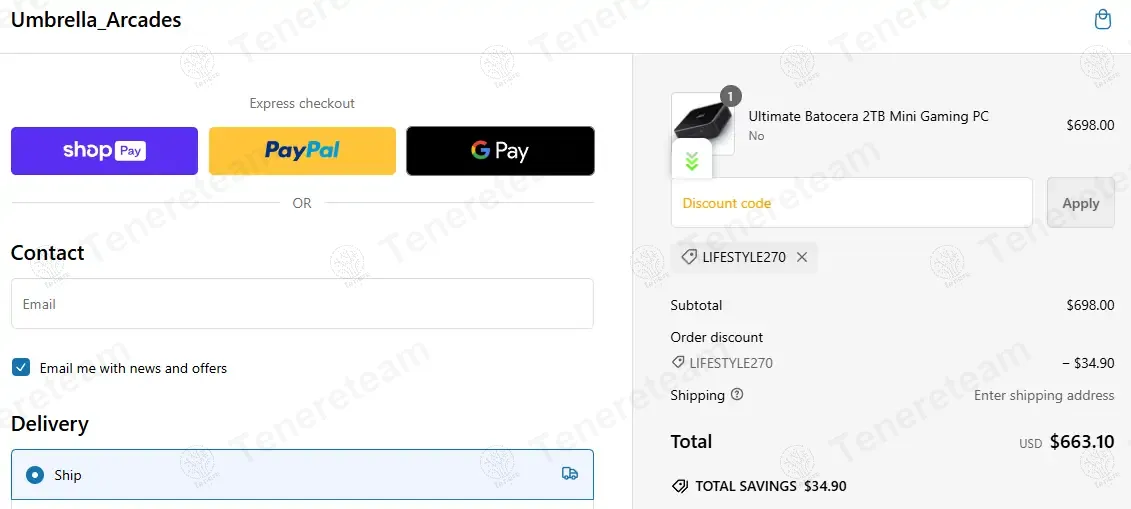 Umbrella Arcades coupon code: 5% off with LIFESTYLE270. Tested and valid as 1 year ago.