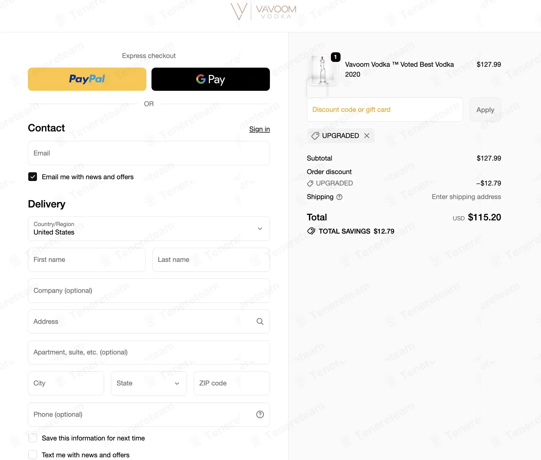 Vavoom Vodka coupon code: 10% off with UPGRADED. Tested and valid as 2 months ago.