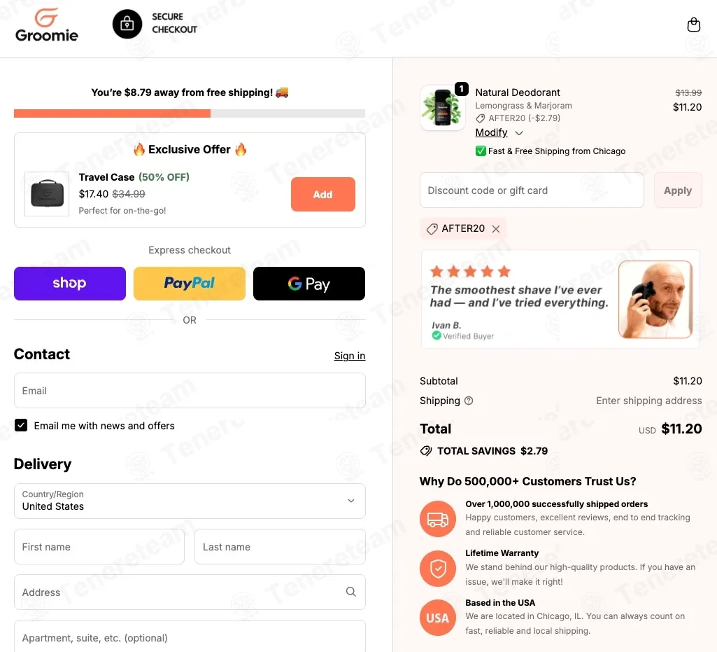 Groomie Club coupon code: 20% off with AFTER20. Tested and valid as 3 weeks ago.