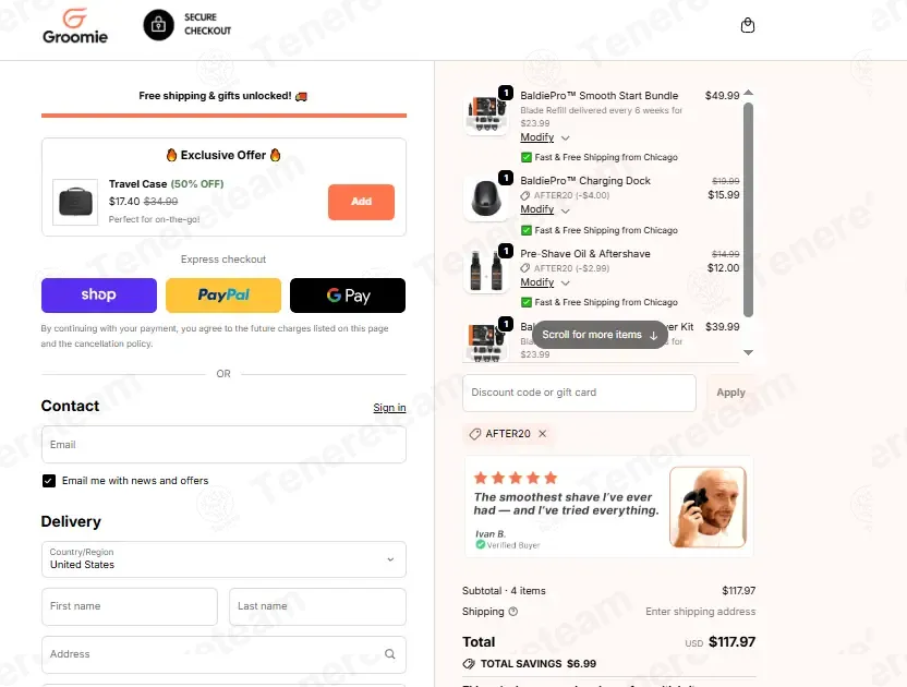 Groomie Club coupon code: 20% off with AFTER20. Tested and valid as 3 weeks ago.