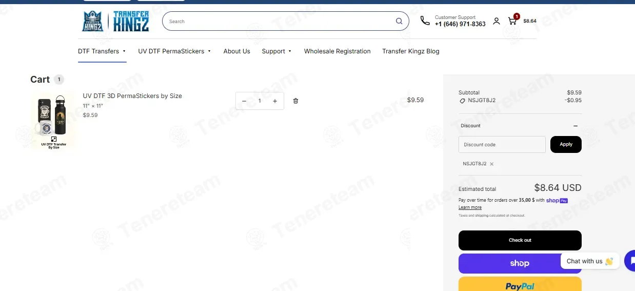 Transfer Kingz apply coupon code