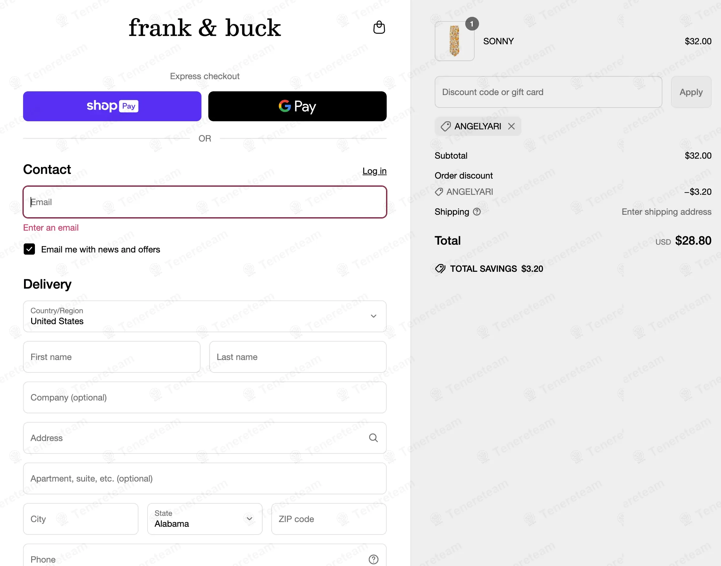 Frank And Buck coupon code: 10% off with ANGELYARI. Tested and valid as 1 year ago.