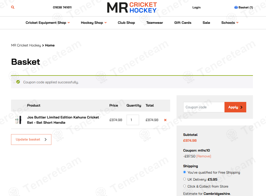MR Cricket Hockey coupon code: 10% off with mthc10. Tested and valid as 9 months ago.