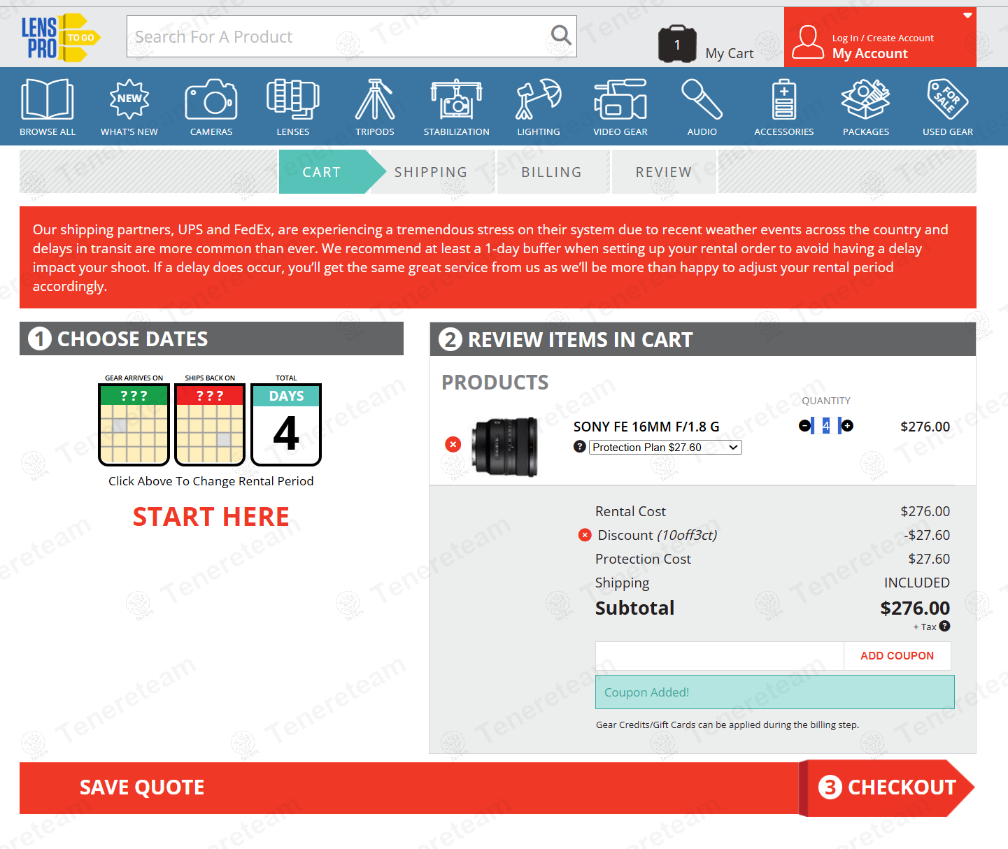 Lens Pro To Go coupon code: 10% off with 10OFF3CT. Tested and valid as 9 months ago.