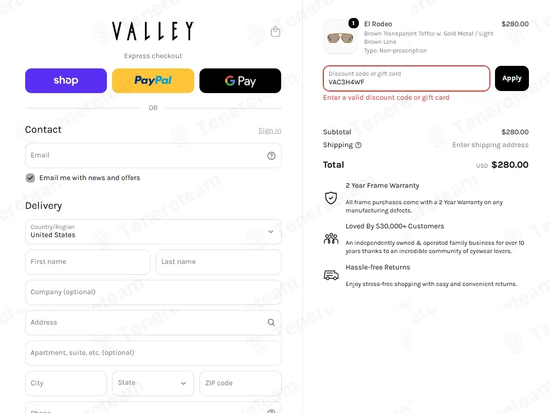 Valley Eyewear coupon code: Sale off with VAC3H4WF. Tested and valid as 5 days ago.