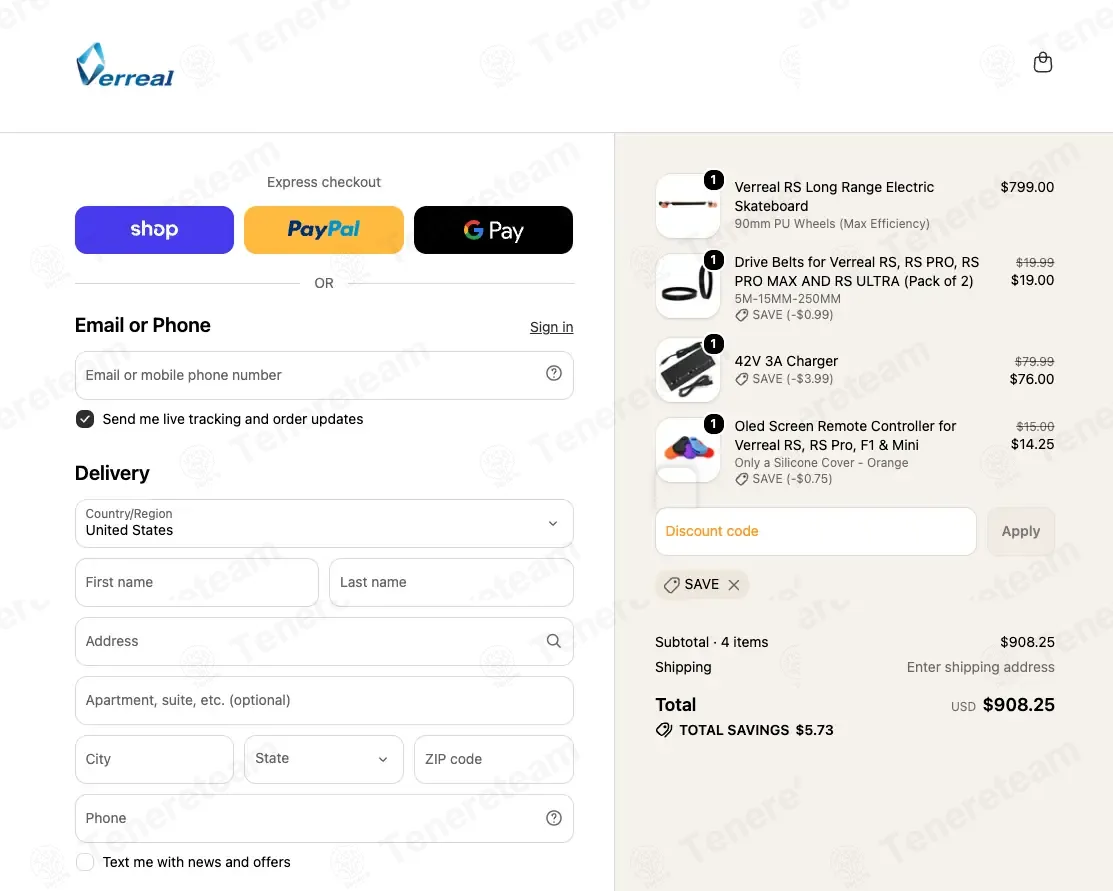Verreal Electric Skateboards coupon code: 5% off with SAVE. Tested and valid as 2 weeks ago.