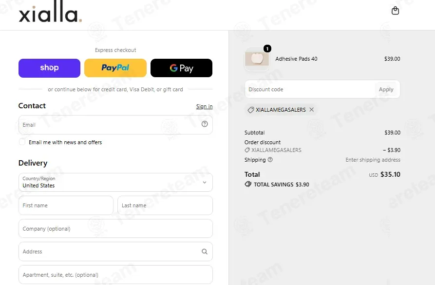 Xialla apply coupon code