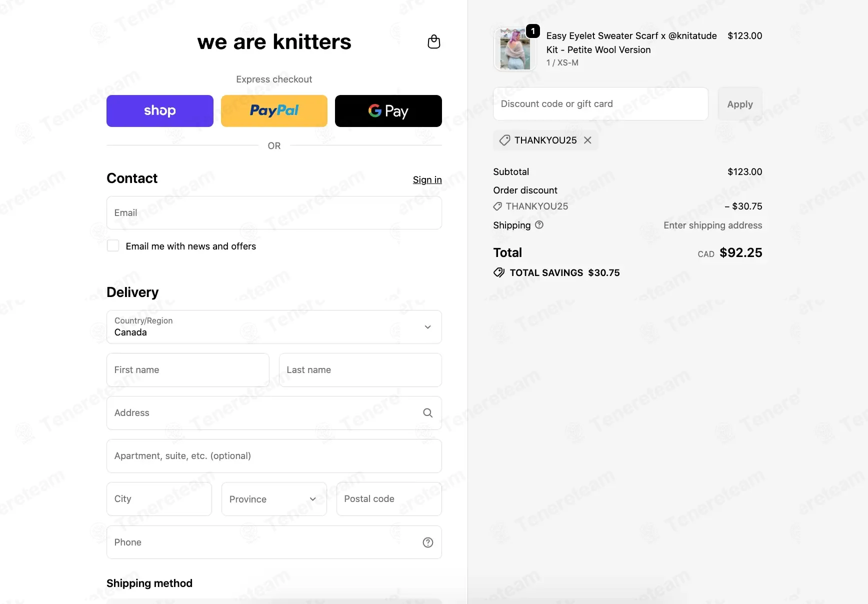 We Are Knitters coupon code: 25% off with THANKYOU25. Tested and valid as 6 months ago.