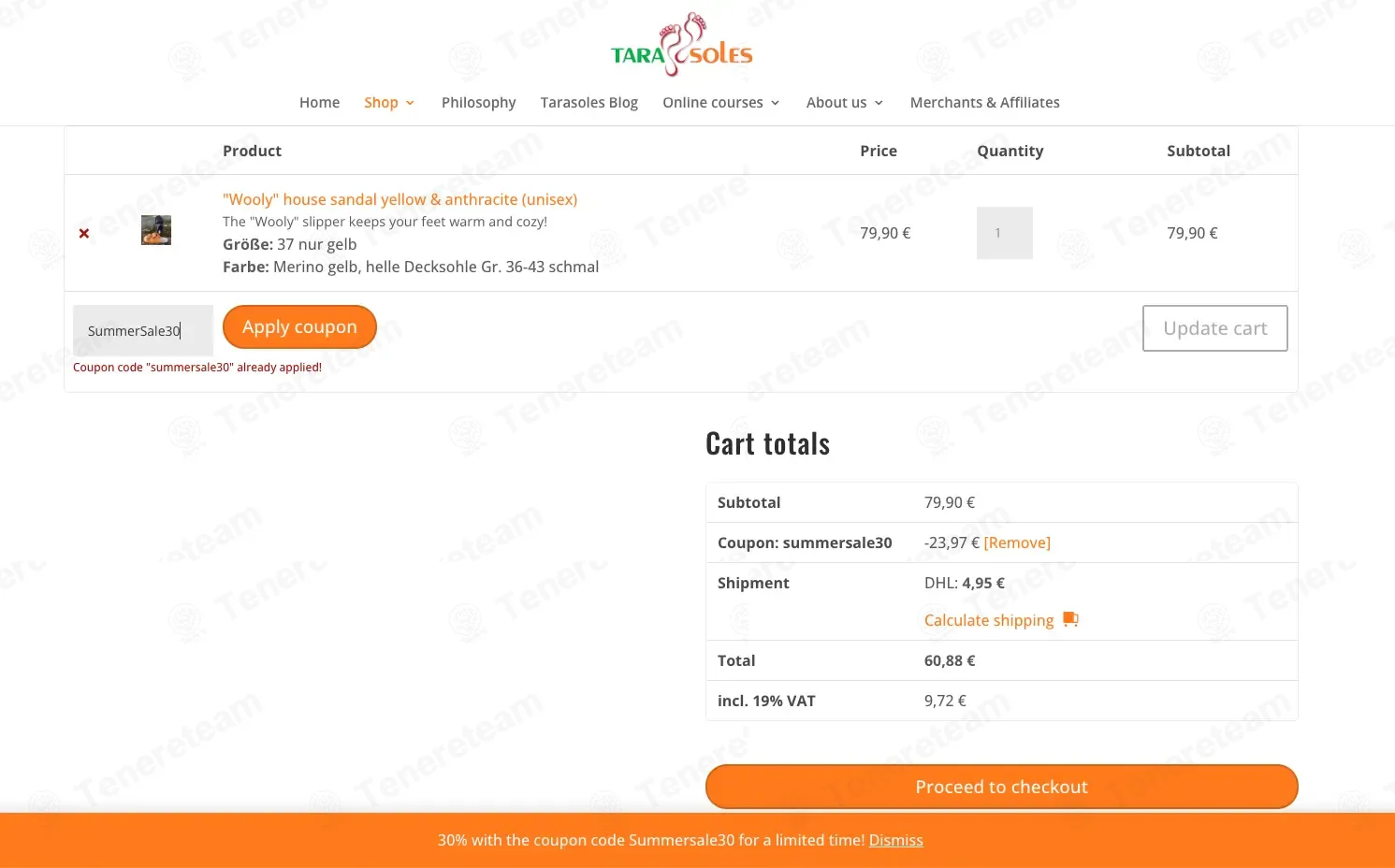 Tarasoles coupon code: 30% off with SummerSale30. Tested and valid as 1 month ago.