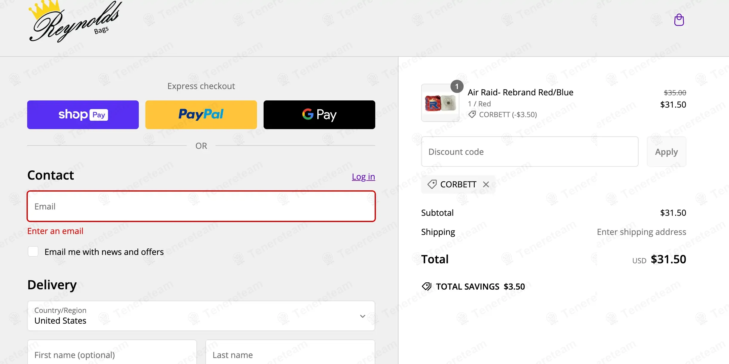 Reynolds Bags coupon code: 10% off with CORBET. Tested and valid as 11 months ago.