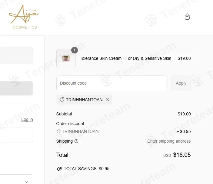 Aya Cosmetics coupon code: 5% off with TRINHNHANTOAN. Tested and valid as 1 year ago.
