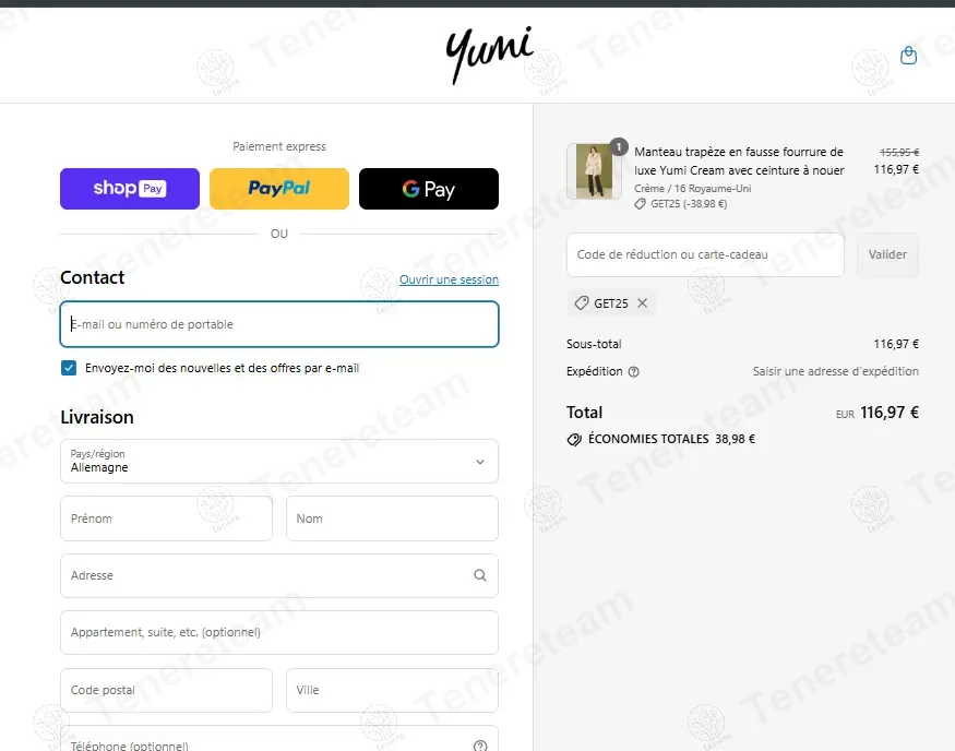 Yumi.co.uk FR coupon code: 25% off with GET25. Tested and valid as 10 months ago.