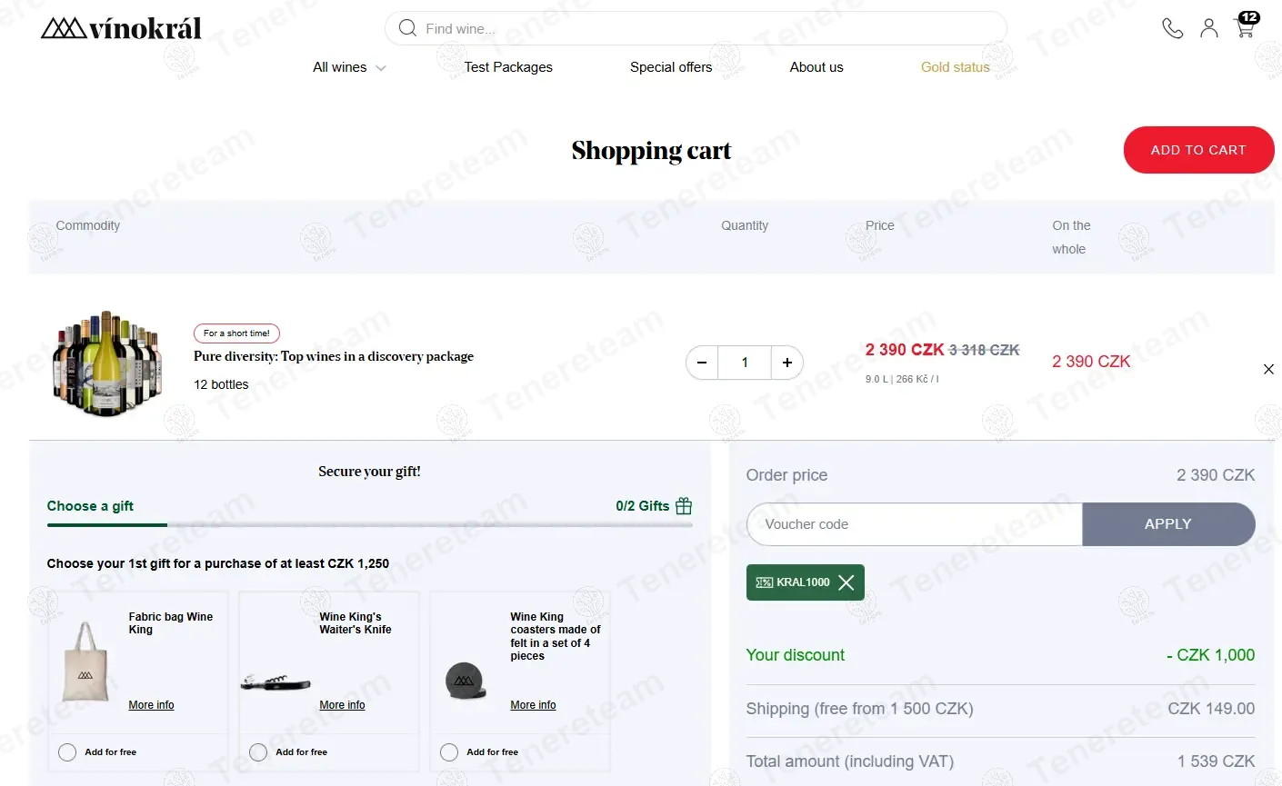 Vino Kral CZ apply coupon code