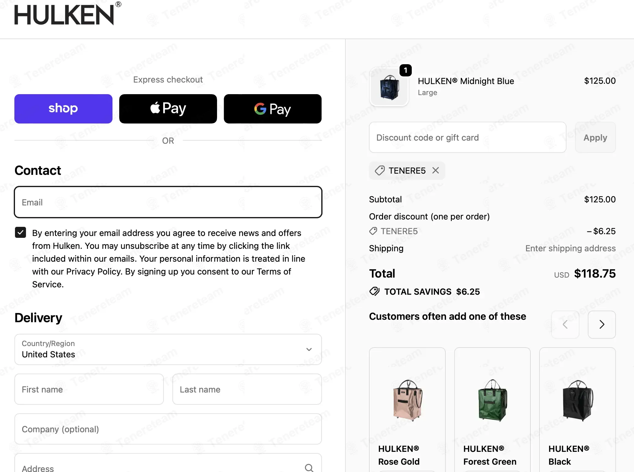 Hulken Bag coupon code: 5% off with TENERE5. Tested and valid as 1 month ago.