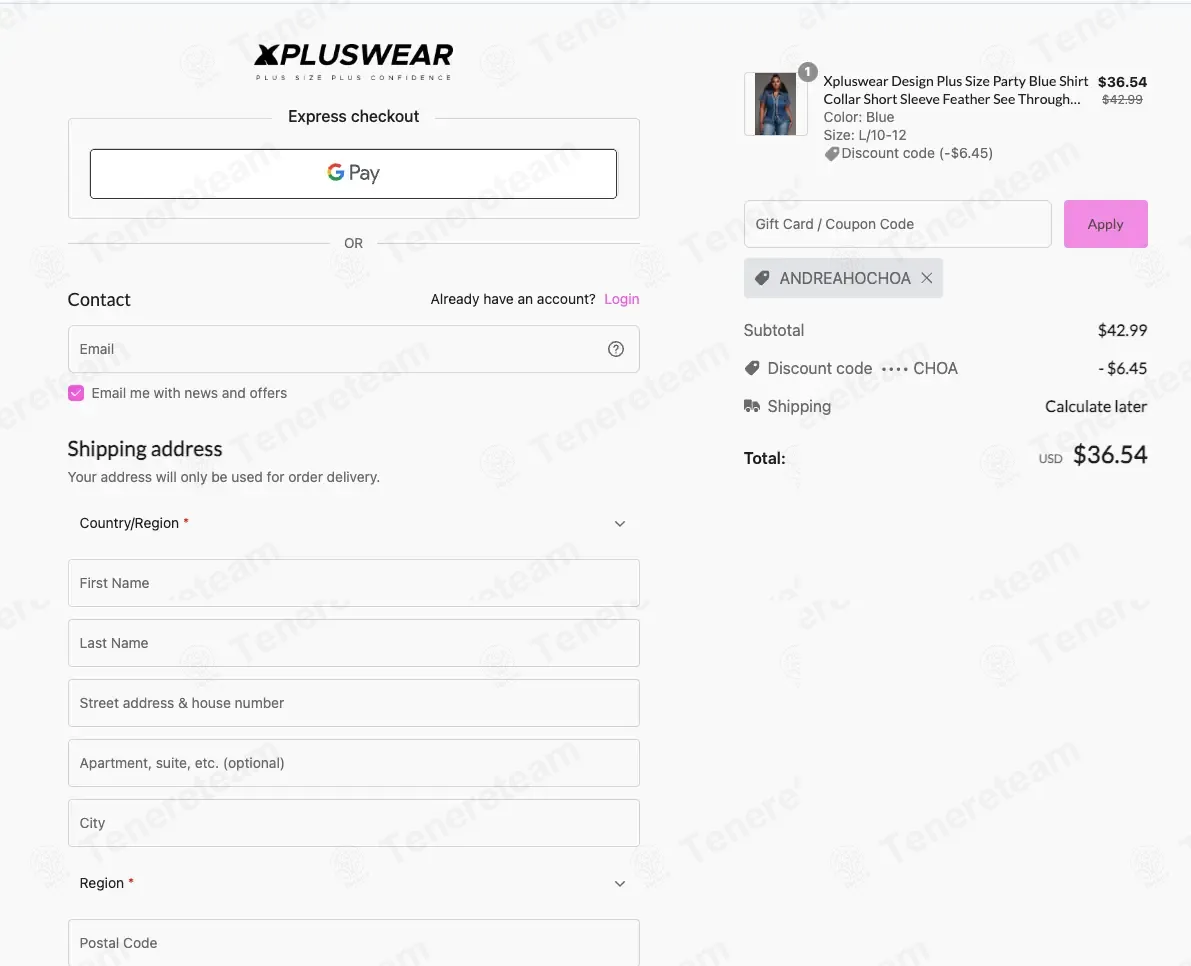 Xpluswear coupon code verified as working at checkout