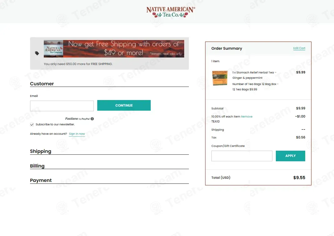 Native American Tea Company coupon code: 10% off with TEA10. Tested and valid as 8 months ago.
