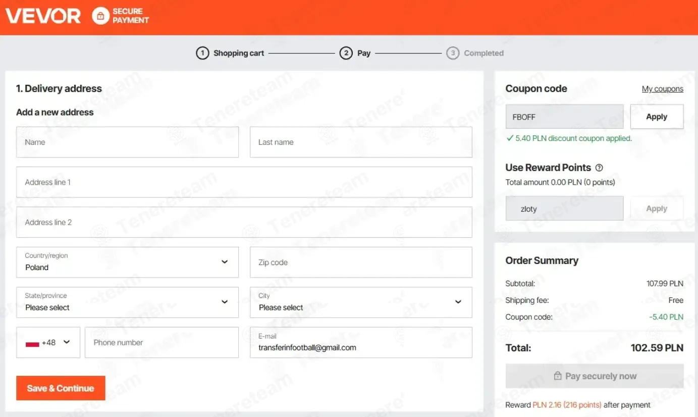 Vevor PL coupon code: 5% off with VEVORAFF. Tested and valid as 1 month ago.