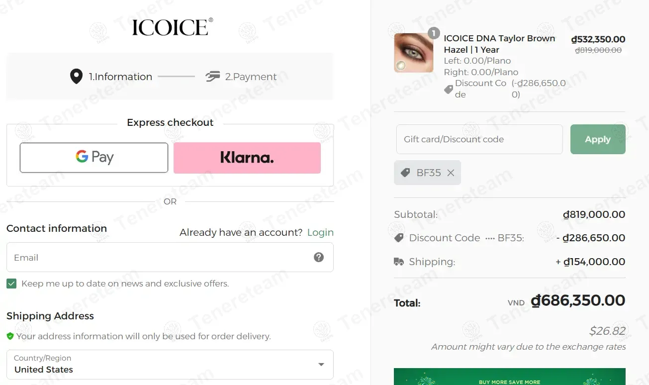 Icoice apply coupon code