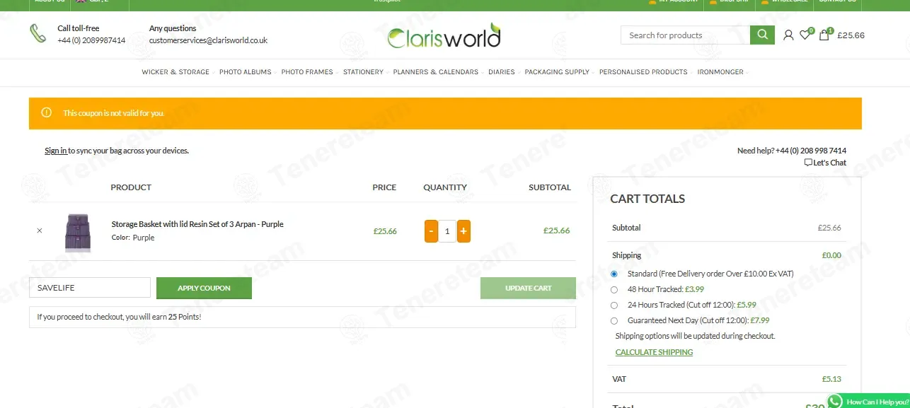 Clarisworld coupon code: 10% off with SAVELIFE. Tested and valid as 2 months ago.