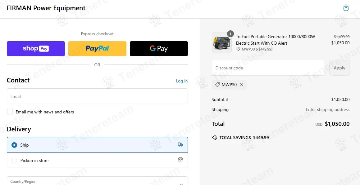 Firman Power Equipment coupon code: 30% off with MWP3. Tested and valid as 11 months ago.