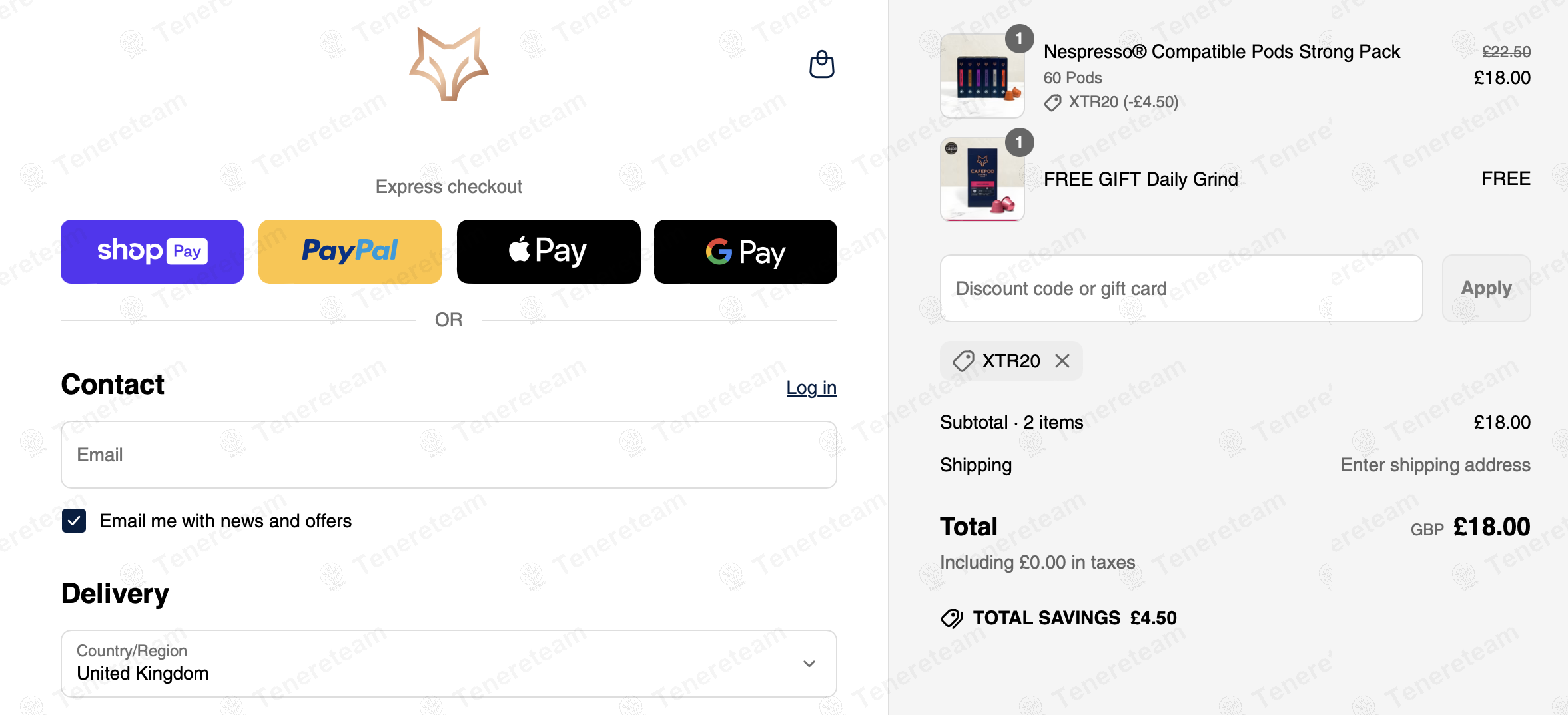 CaféPod coupon code: 20% off with XTR20. Tested and valid as 1 year ago.