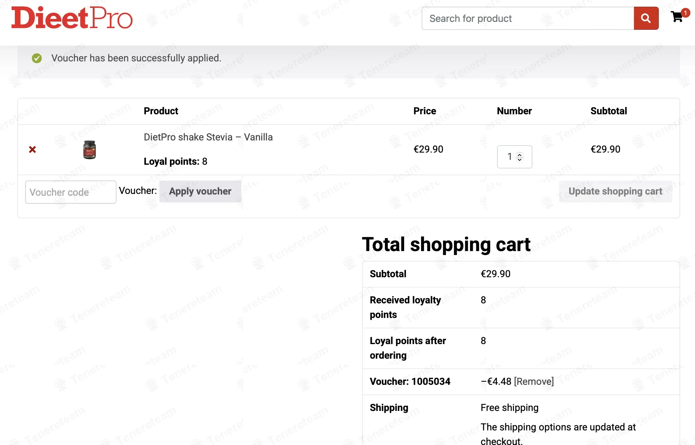 Dieetpro NL coupon code: 15% off with 1005034. Tested and valid as 10 months ago.