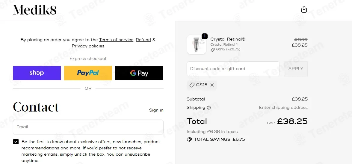 Medik8 coupon code: 15% off with GS15. Tested and valid as 6 months ago.