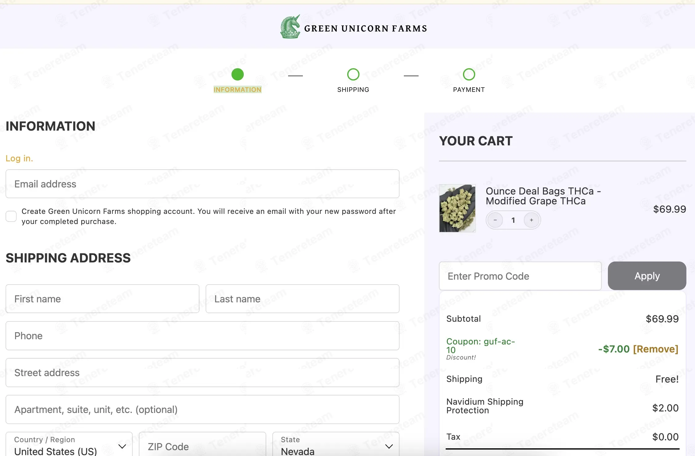 Green Unicorn Farms coupon code: 10% off with GUF-AC-10. Tested and valid as 1 month ago.