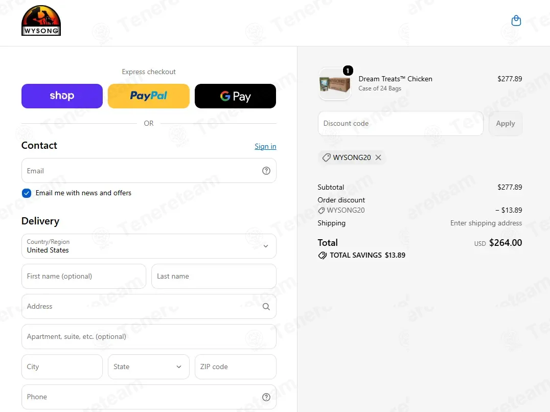 Wysong coupon code: 5% off with WYSONG20. Tested and valid as 2 days ago.