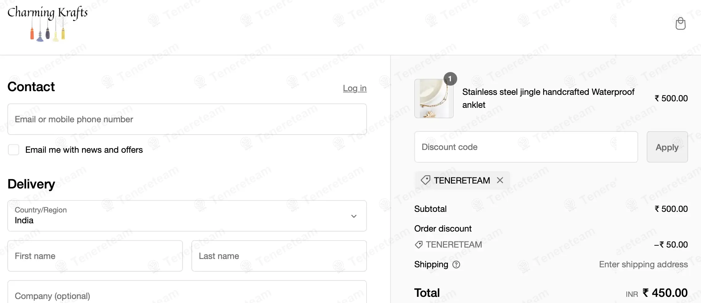 Charming Krafts coupon code: 10% off with TENERETEAM. Tested and valid as 1 year ago.