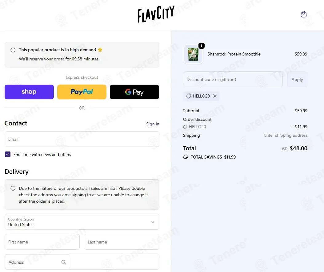 Flavcity Shop coupon code: 20% off with HELLO20. Tested and valid as 1 month ago.