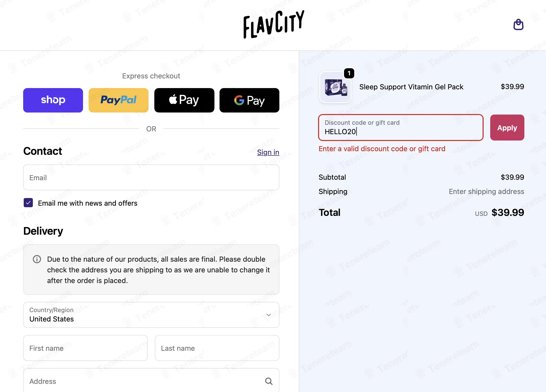 Flavcity Shop coupon code: 20% off with HELLO20. Tested and valid as 1 month ago.