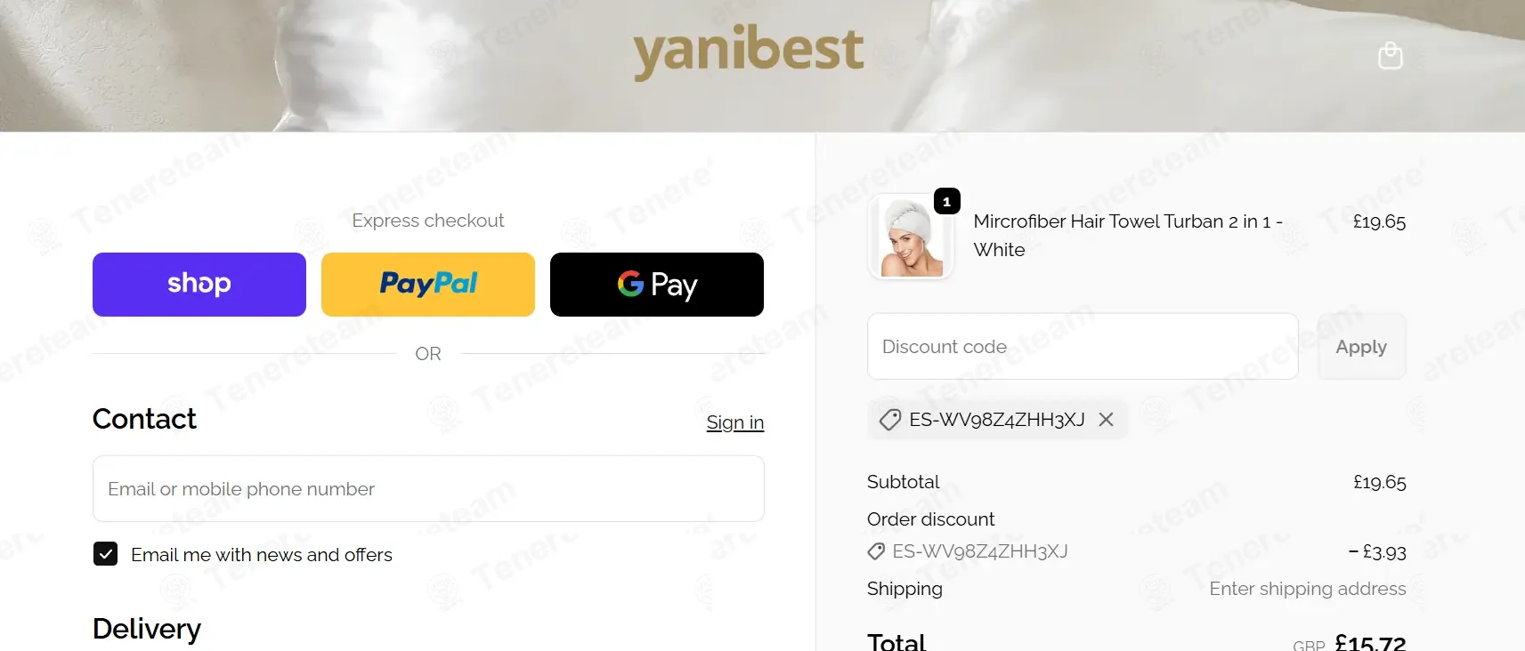 Yanibest coupon code: 20% off with ES-WV98Z4ZHH3XJ. Tested and valid as 1 week ago.