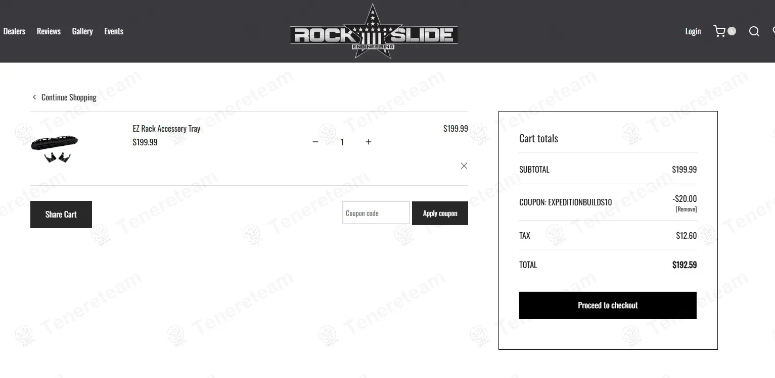Rock Slide Engineering coupon code: 10% off with EXPEDITIONBUILDS10. Tested and valid as 8 months ago.