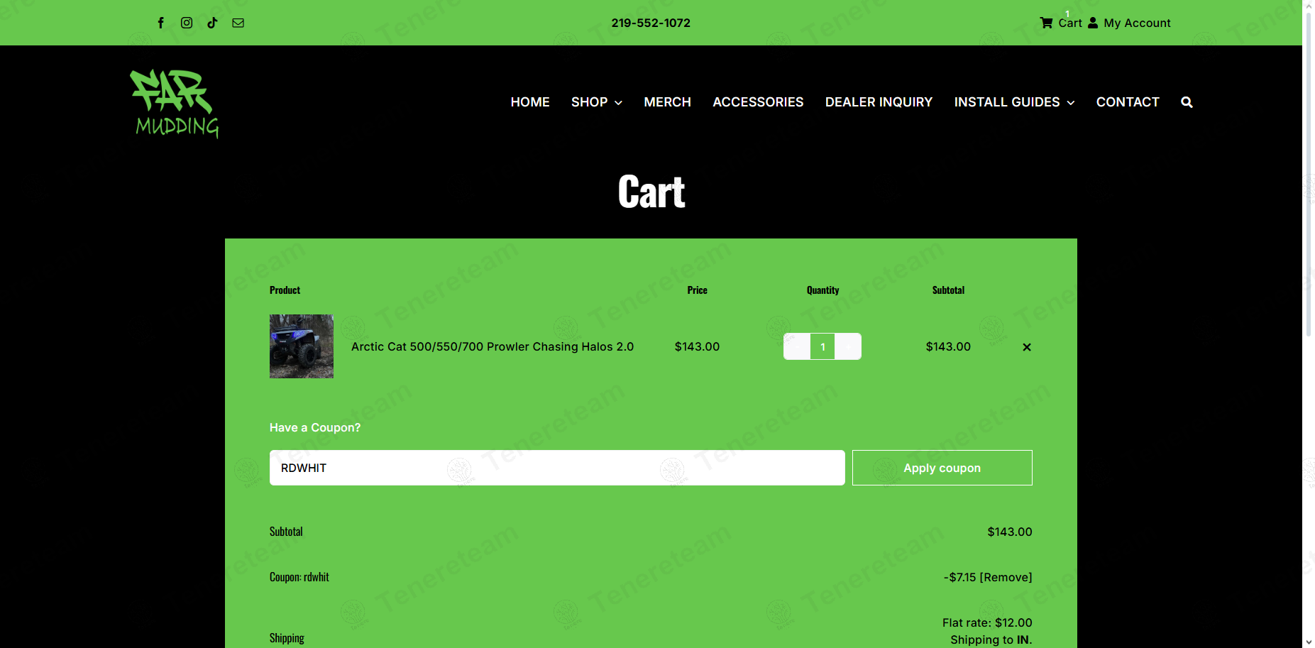 Far Mudding coupon code: 5% off with RDWHIT. Tested and valid as 1 year ago.