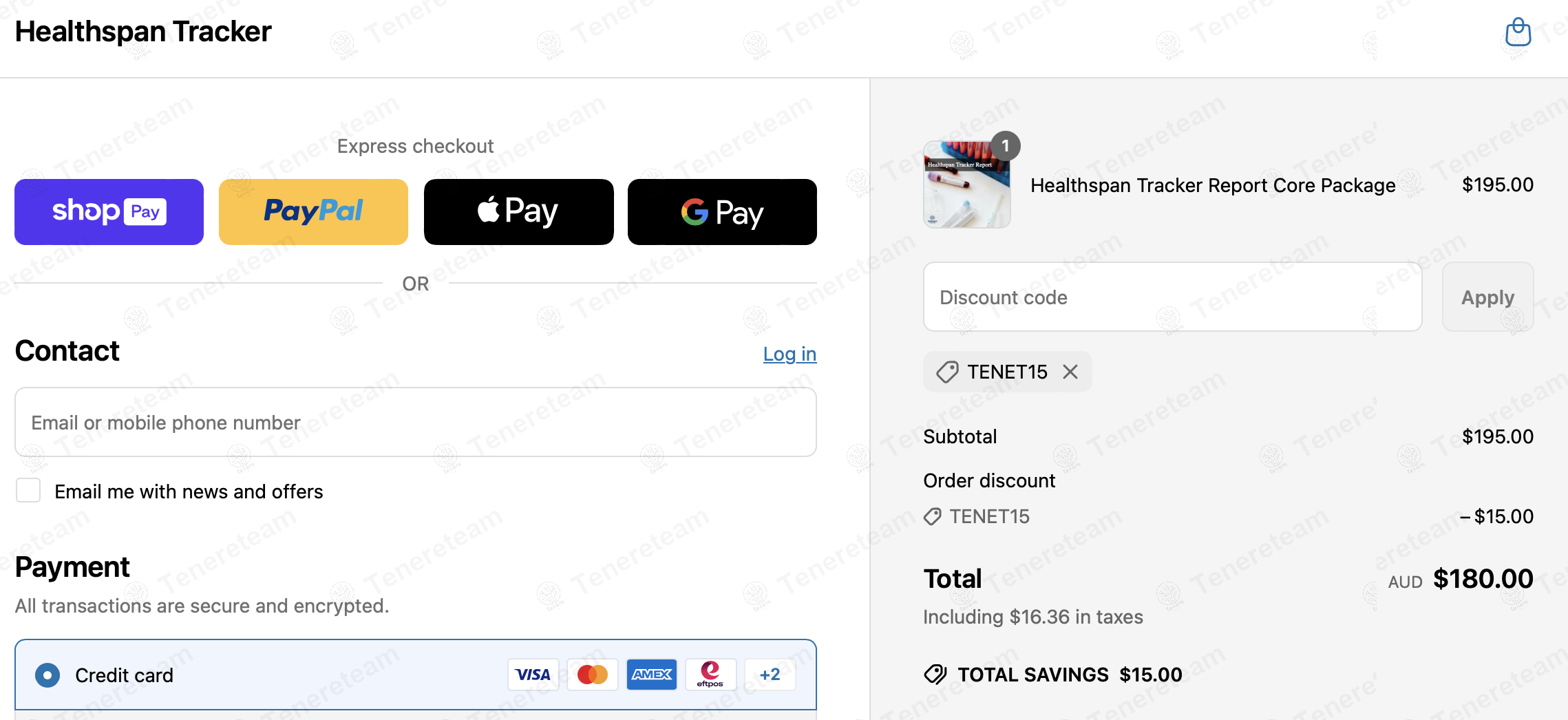 Health Span Tracker AU coupon code: $15 off with TENET15. Tested and valid as 1 year ago.