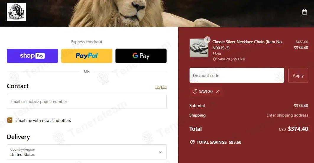 Tartaria Jewelry coupon code: 30% off with SAVE20. Tested and valid as 1 year ago.