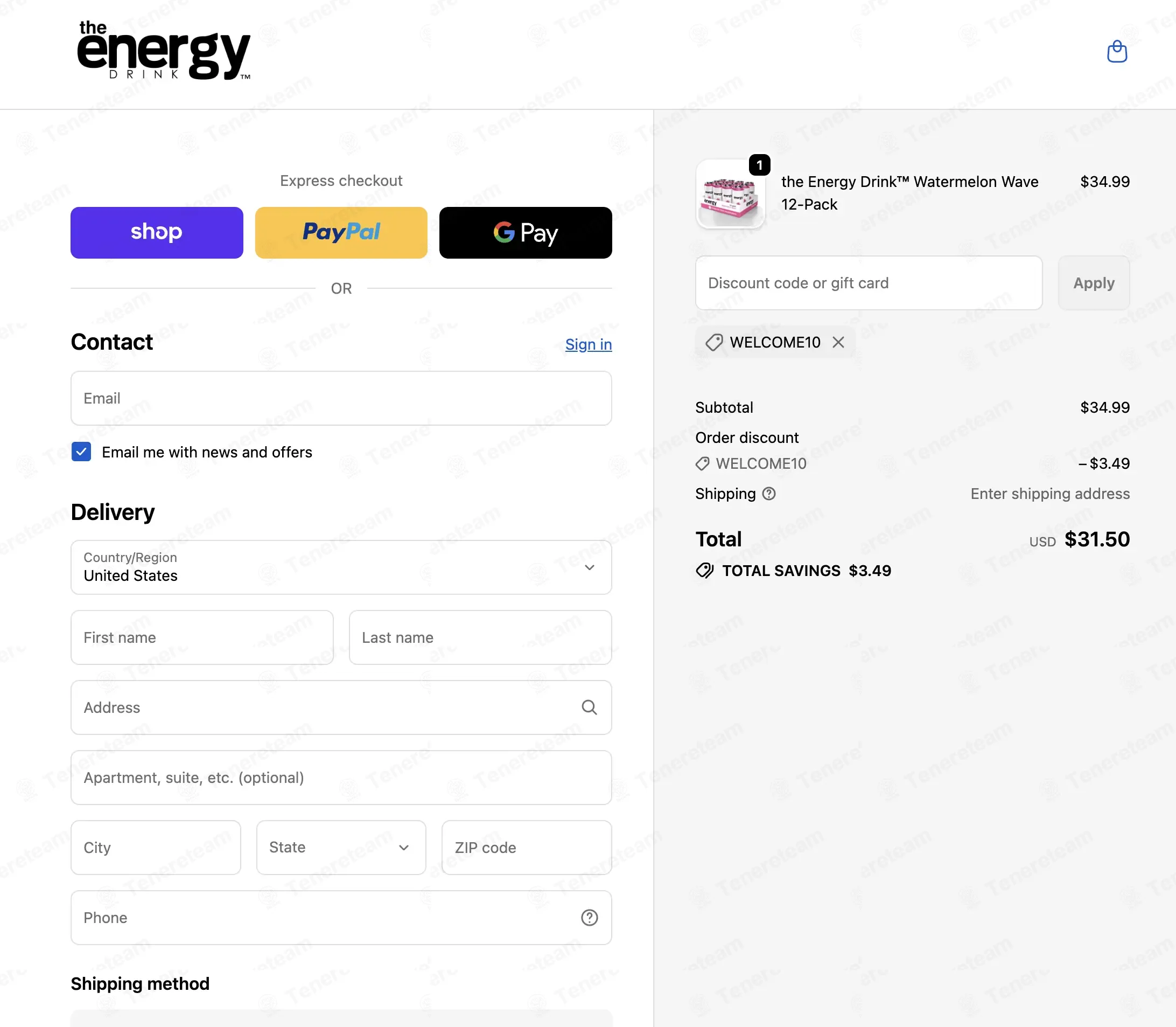 The Energy Drink coupon code: 10% off with WELCOME10. Tested and valid as 2 weeks ago.