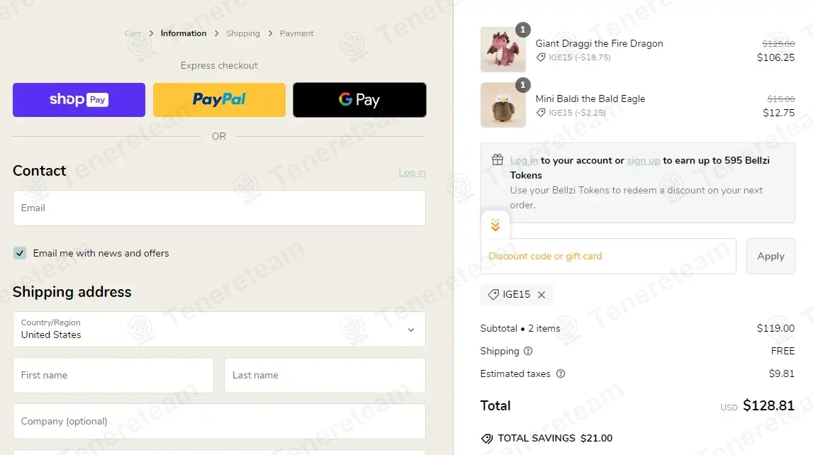 Bellzi coupon code: 15% off with IGE15. Tested and valid as 1 year ago.