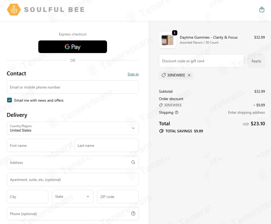 Soulfulbee coupon code: 30% off with 30NEWBEE. Tested and valid as 1 week ago.