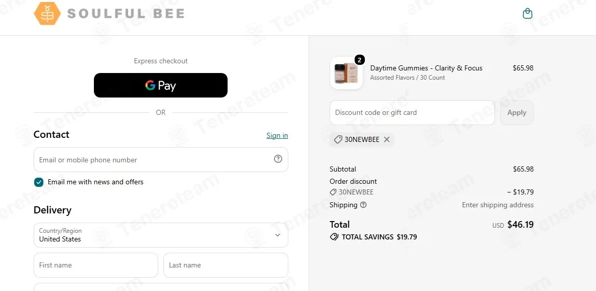 Soulfulbee coupon code: 30% off with 30NEWBEE. Tested and valid as 1 week ago.