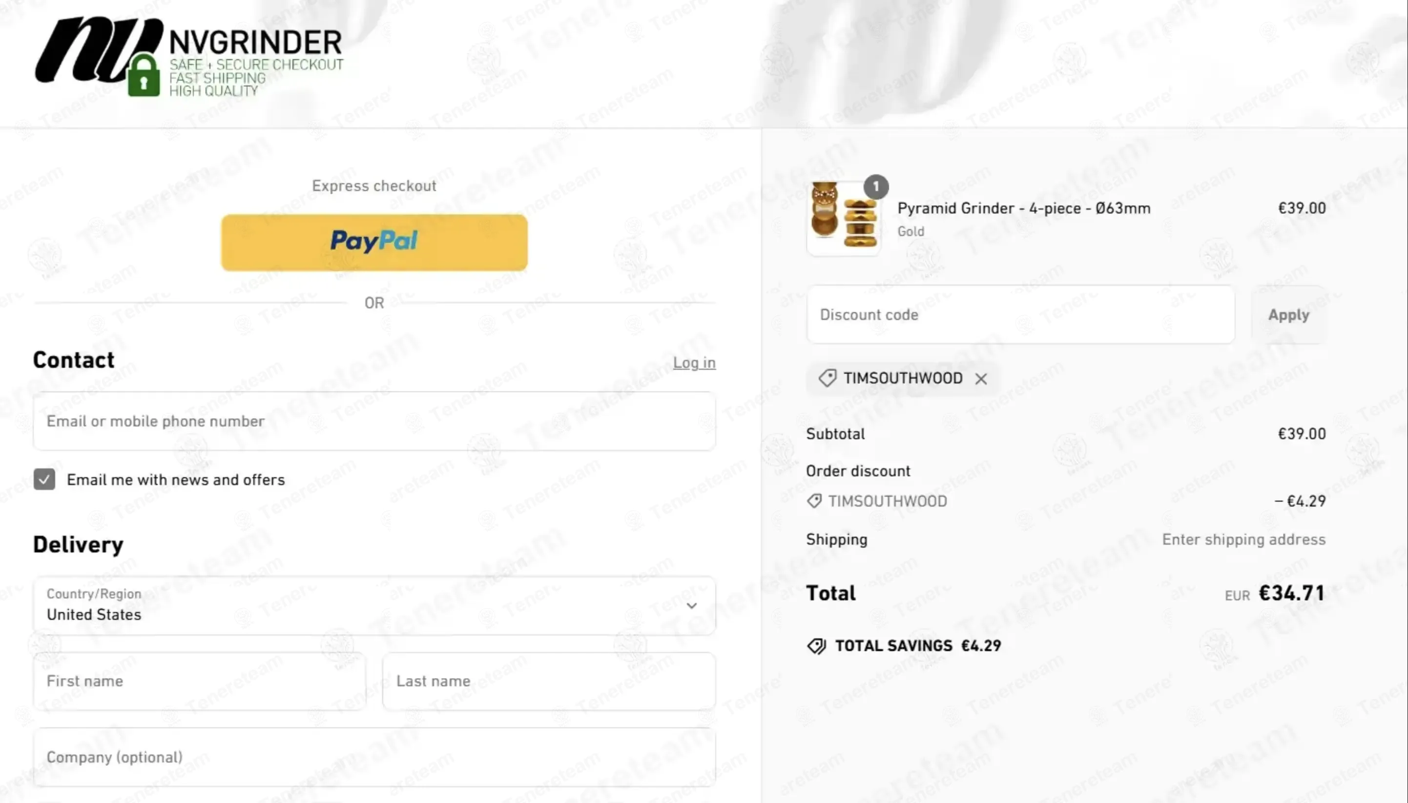 Nvgrinder coupon code: 11% off with TIMSOUTHWOOD. Tested and valid as 1 month ago.