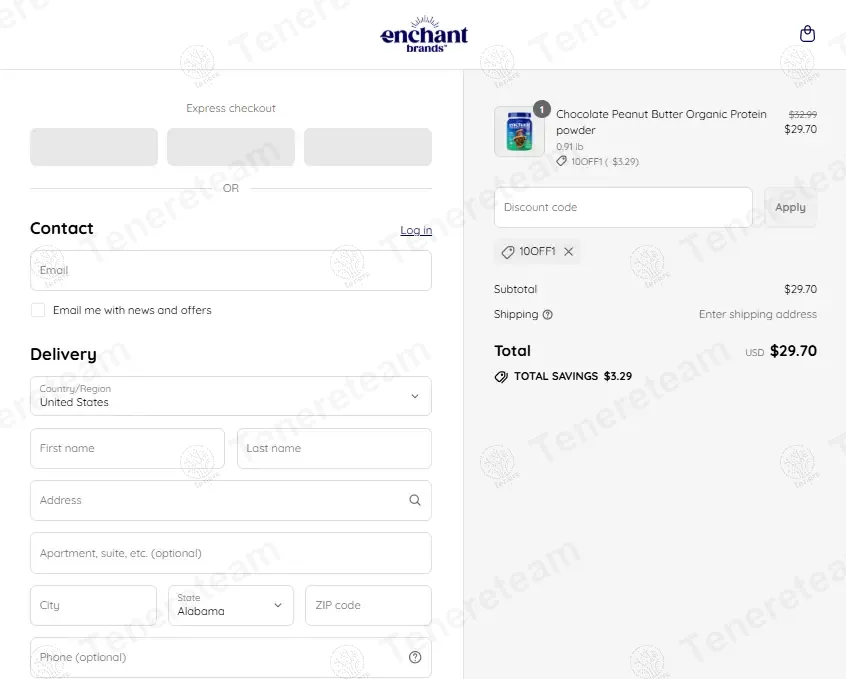 Enchant Brands coupon code: 10% off with 10OFF1. Tested and valid as 10 months ago.