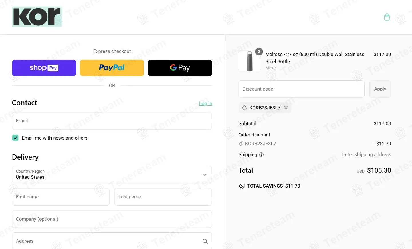Kor Water coupon code: 10% off with KORB23JF3L7. Tested and valid as 1 year ago.