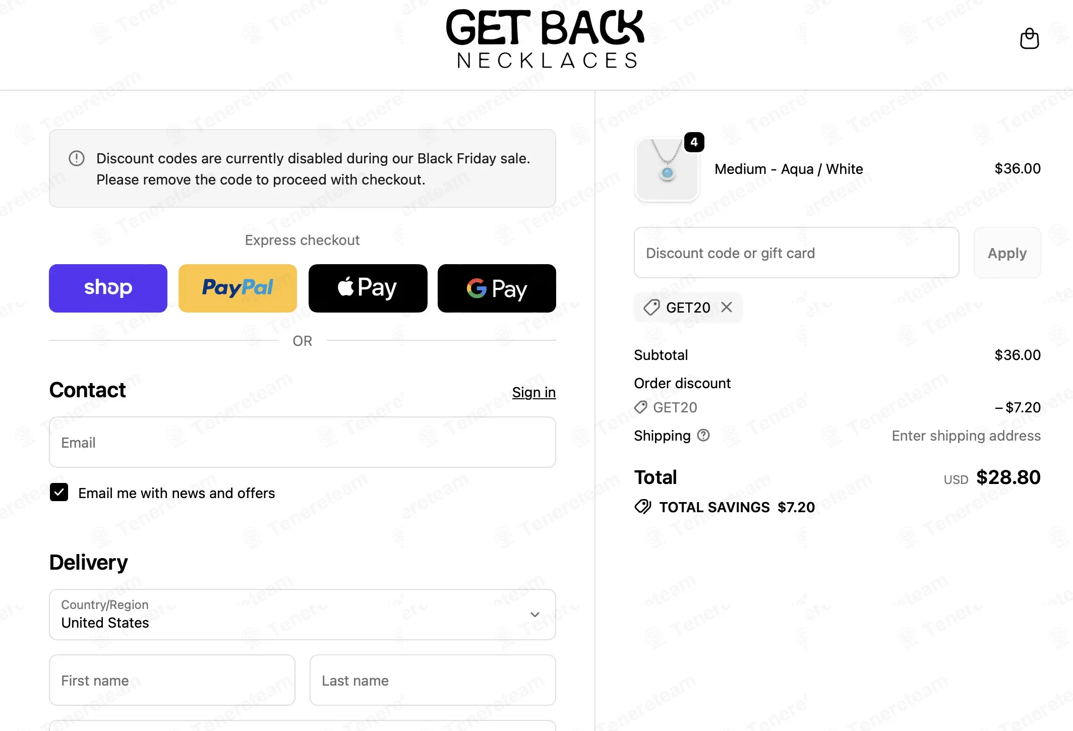 Get Back Necklaces apply coupon code